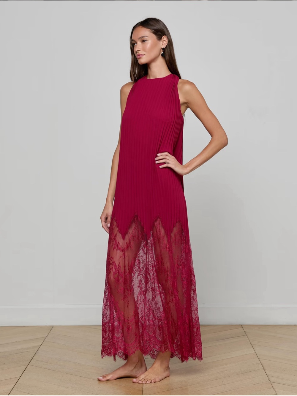 Lange Adalynn Cover-Up Dress black cherry color size XL